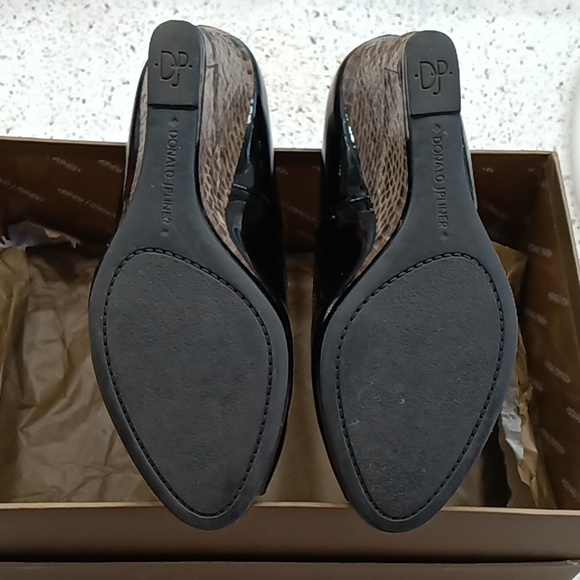 Donald J Pliner Black Peep Toe Wedge size 6.5 - Picture 6 of 10